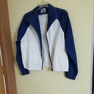 Blue and White Zip-Up Jacket. Vintage